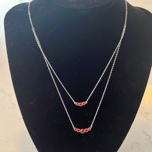 Touchstone Crystal Double Dutch necklace red